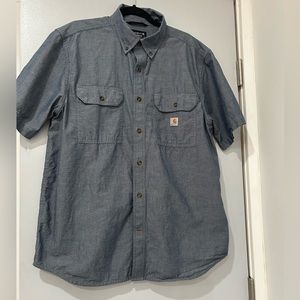 Carhartt Denim Short Sleeve Button Down Shirt